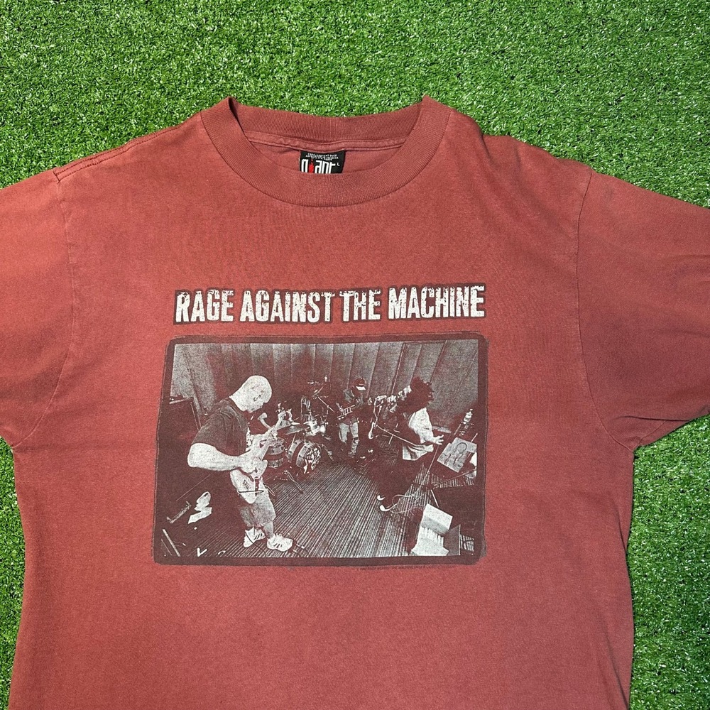 Vintage 90s Rage‎ Against The Machine T Shirt Large Giant Tag Red Band Tee 1997